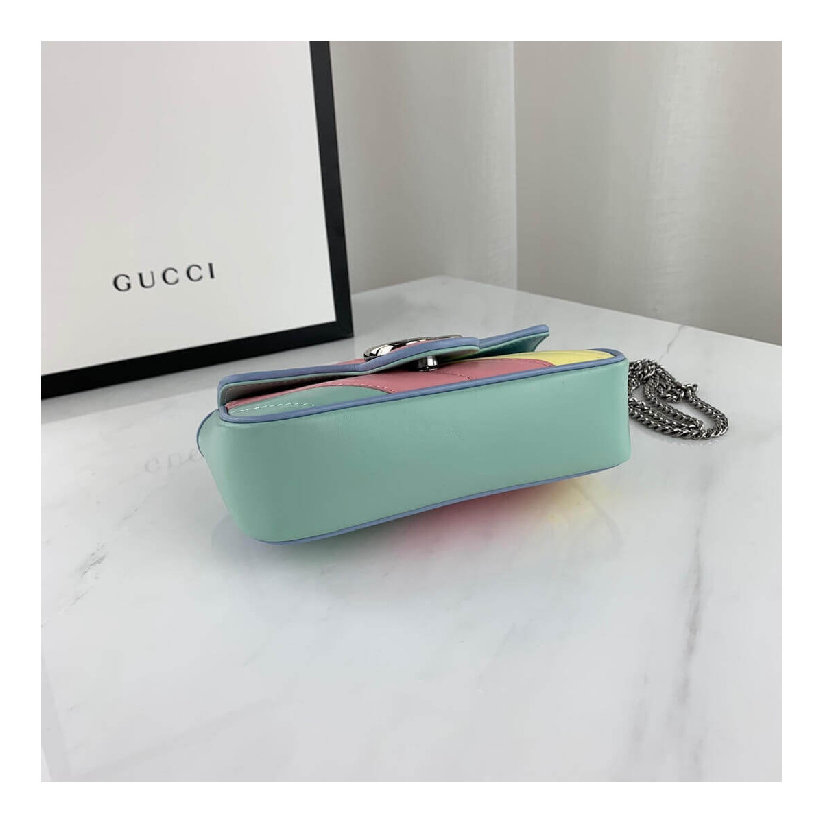 Gucci GG Marmont Super Mini Bag In Pastel And Rainbow 476433