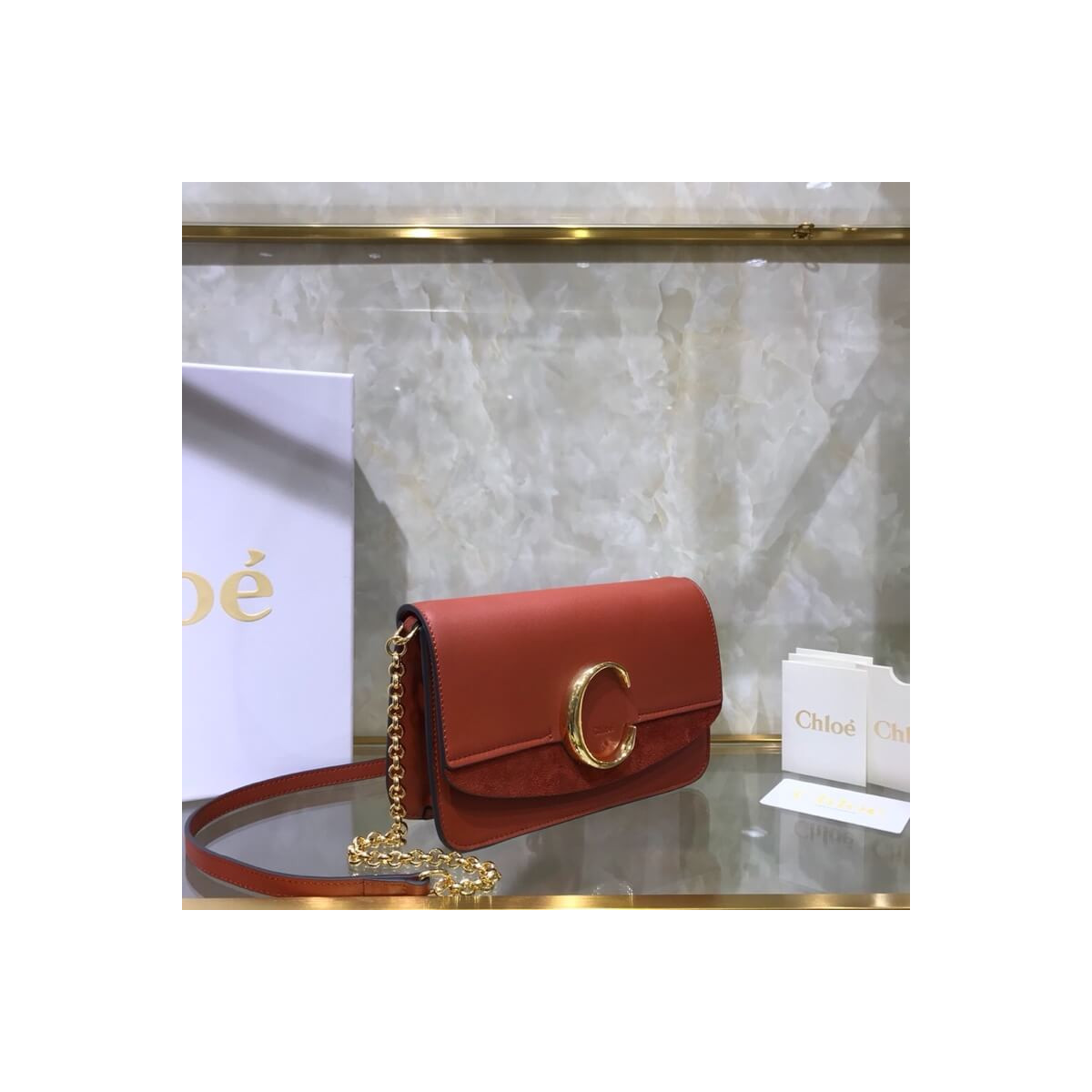 Chloe C Clutch With Chain S1159