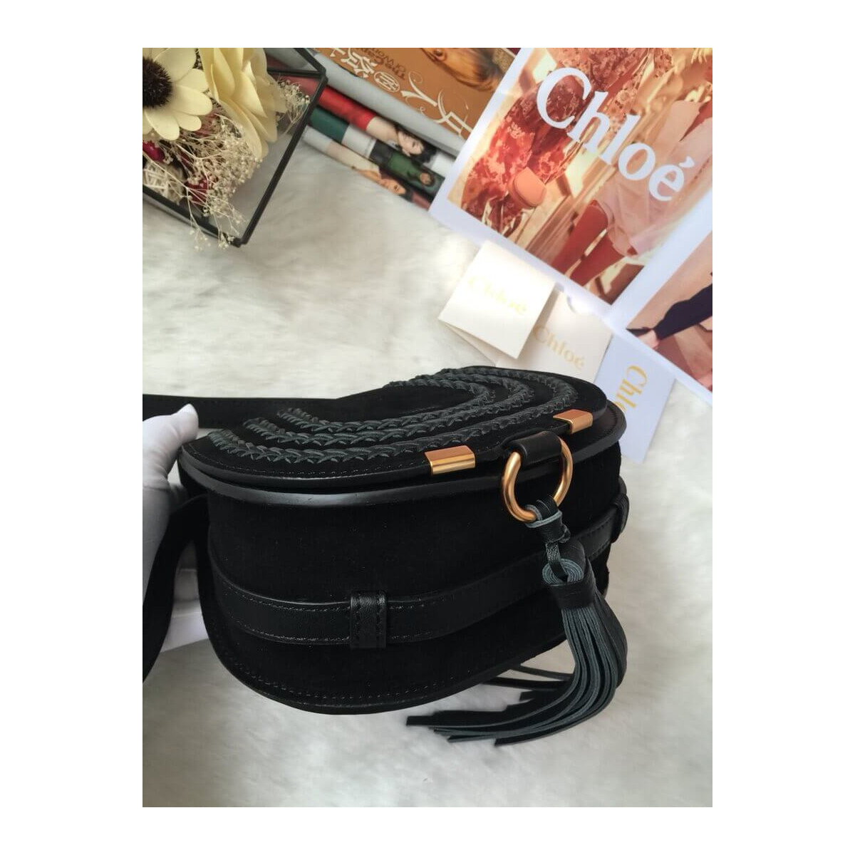 Chloe Mini Marcie Bag in Suede P580