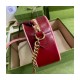 Gucci GG Marmont Small Shoulder Bag 447632 Red and Emerald Leather