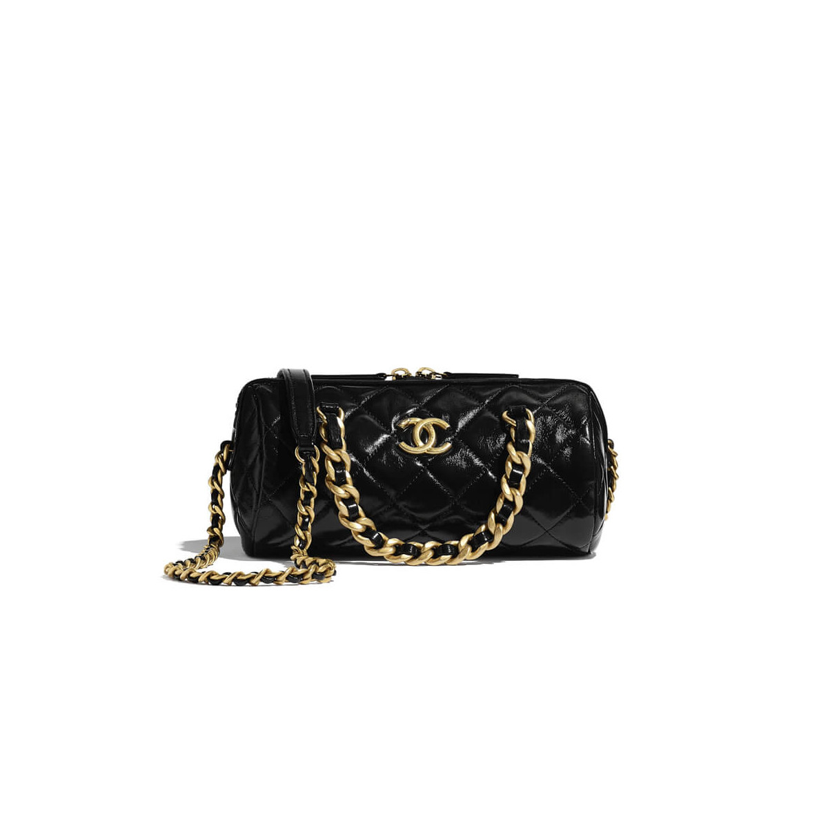 Chanel Shiny Lambskin Small Bowling Bag AS1899