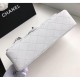 Chanel 1112 White Medium Size 2.55 Lambskin Leather Flap Bag