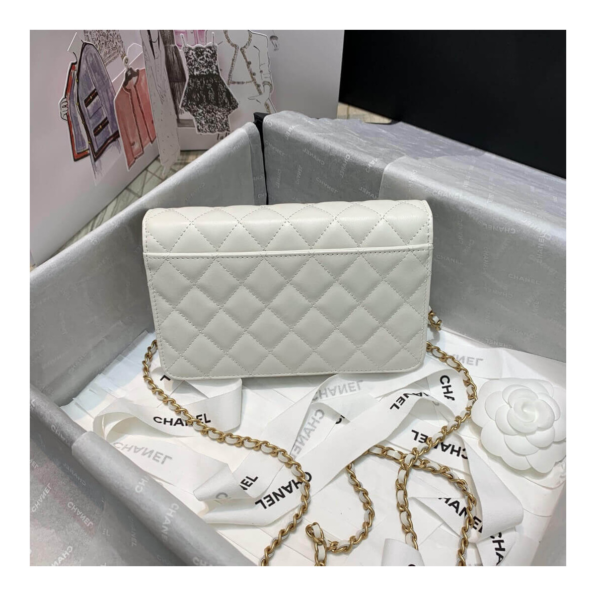 Chanel Front Logo 19cm Flap Bag 88826