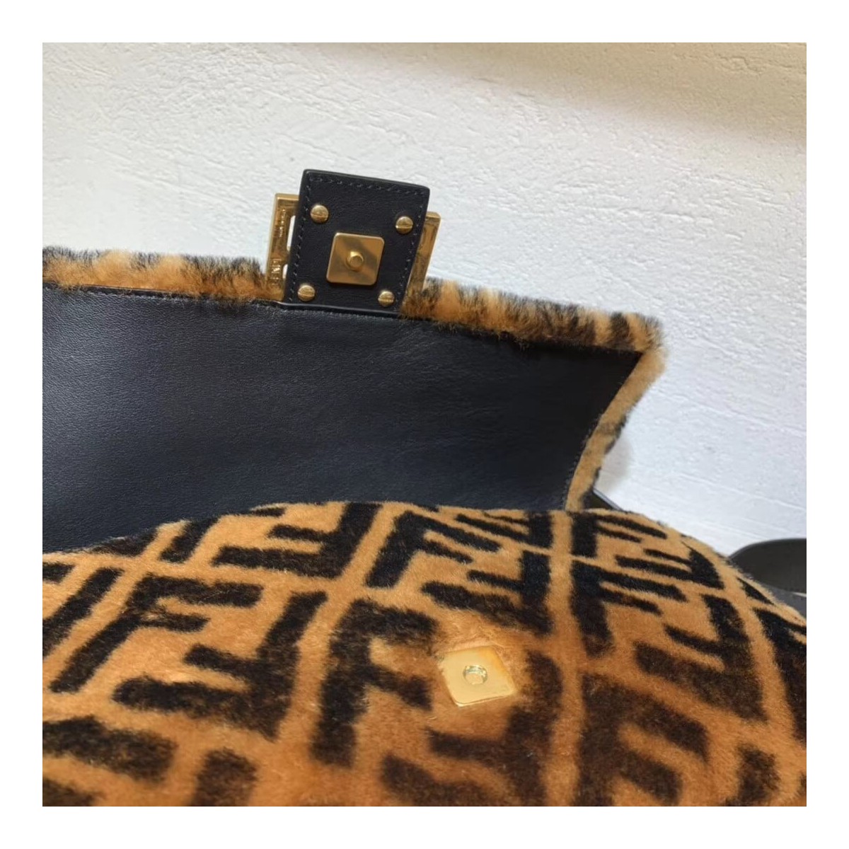 Fendi Sheepskin Baguette Bag 8BR600