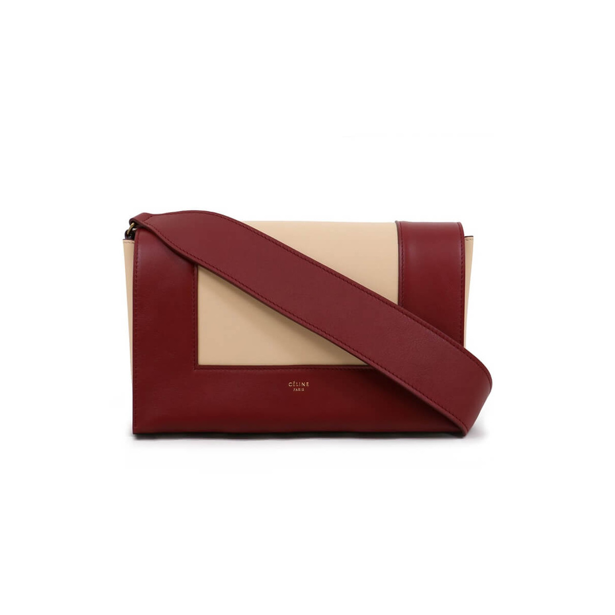 Celine Frame Medium Shoulder Bag 180263 Red/Beige