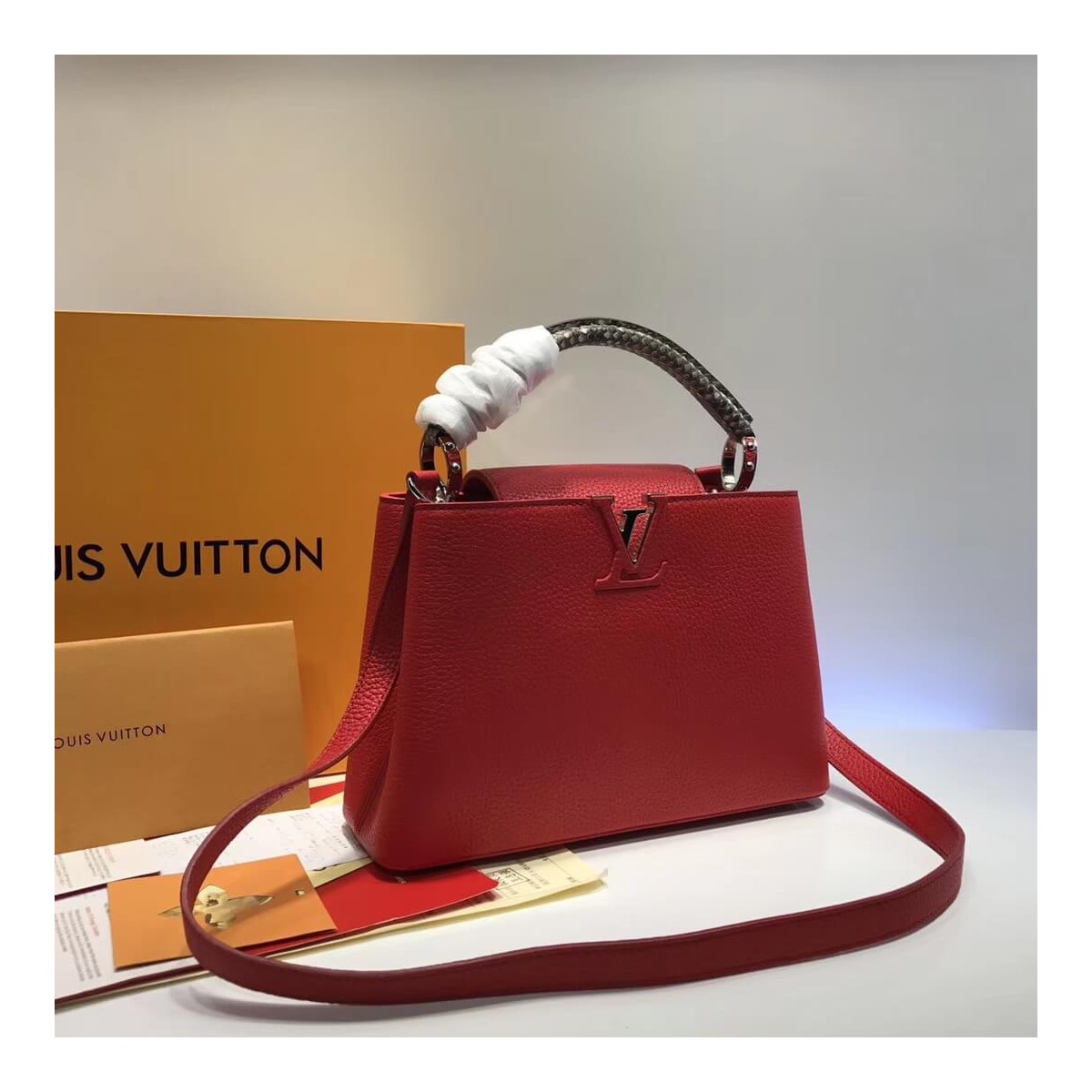 Louis Vuitton Taurillon Leather And Python Capucines BB N92039