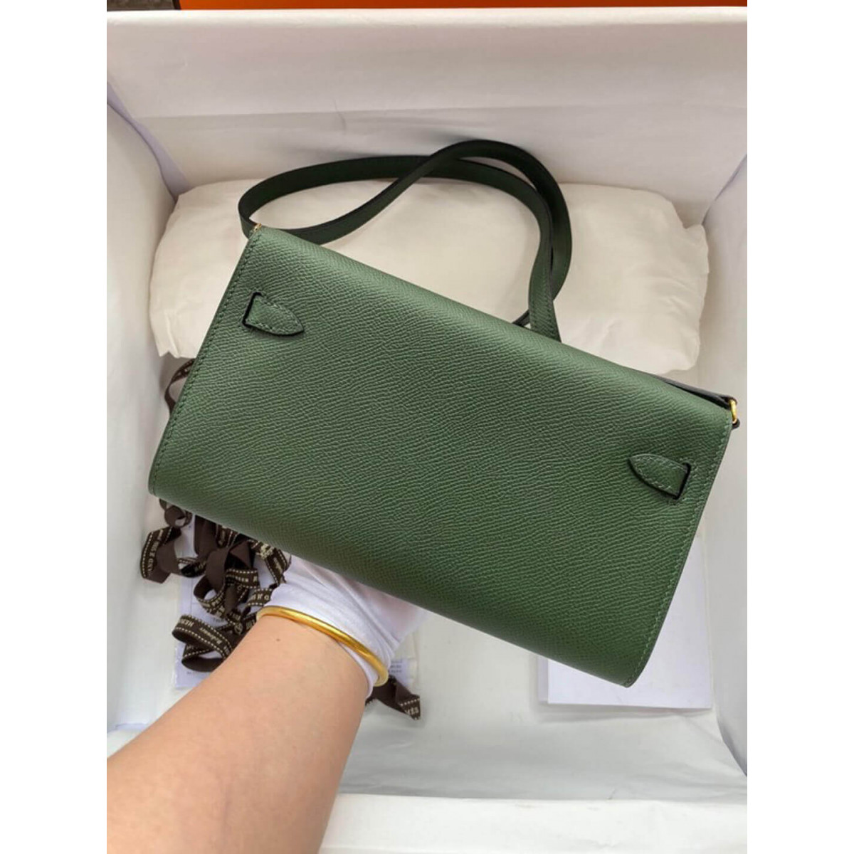 Hermes Kelly Wallet to Go Woc 499041 Army Green