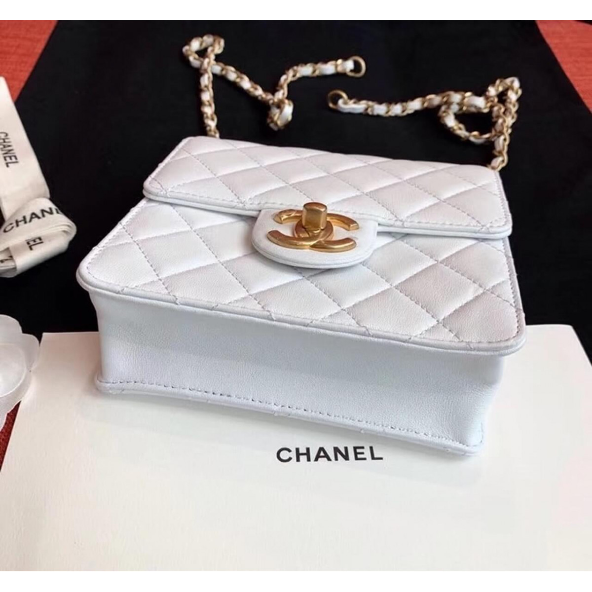 Chanel Small Pearl Chain Flap Bag AS0584