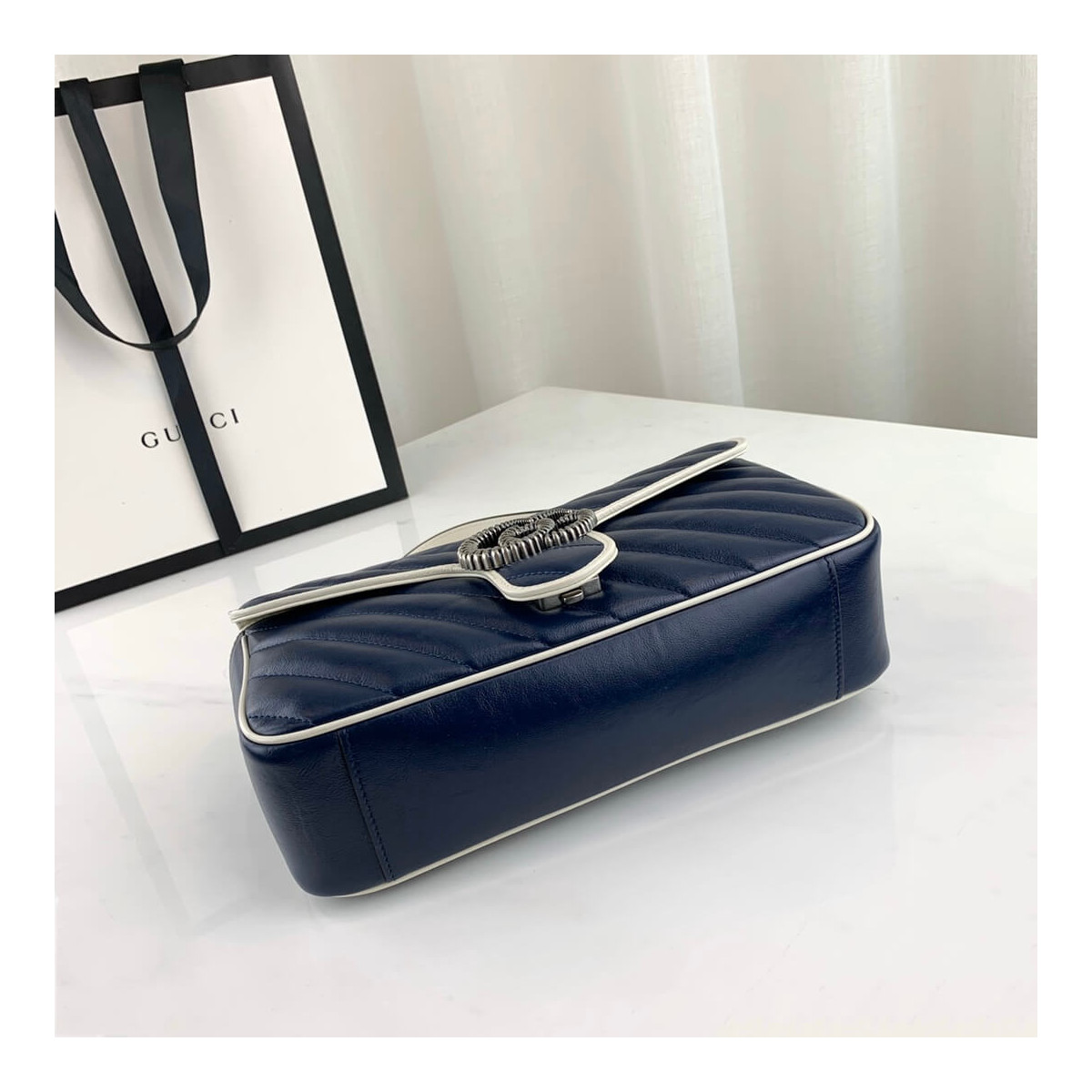 Gucci GG Marmont Small Shoulder Bag 443497 Blue