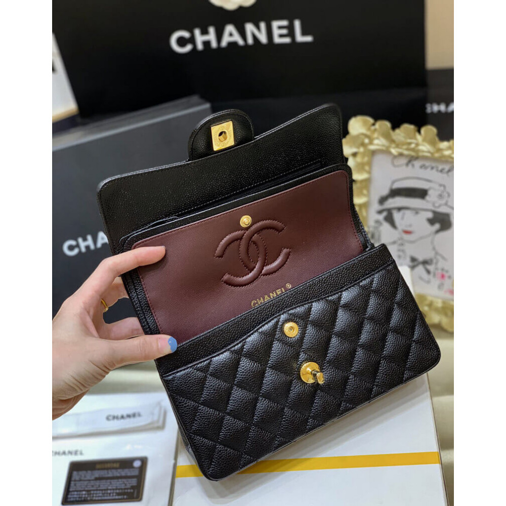 Chanel Small Classic Double Flap Bag A01113 Caviar Calfskin