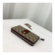 Gucci Bee Print Web GG Supreme Zip Around Wallet 408831