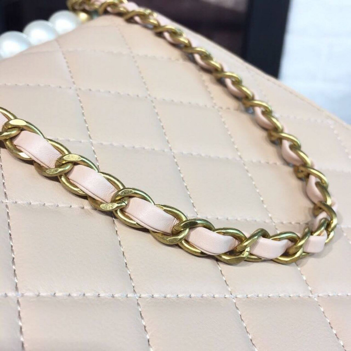 Chanel Pearl Chain Flap Bag  AS0585