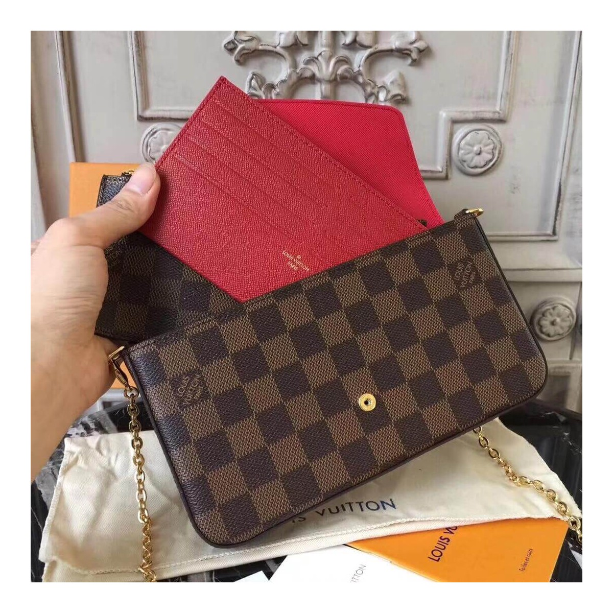 Louis Vuitton Damier Ebene Canvas Pochette Felicie N63032