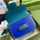 Gucci Horsebit 1955 Small Shoulder Bag 602204 Blue and Green Leather