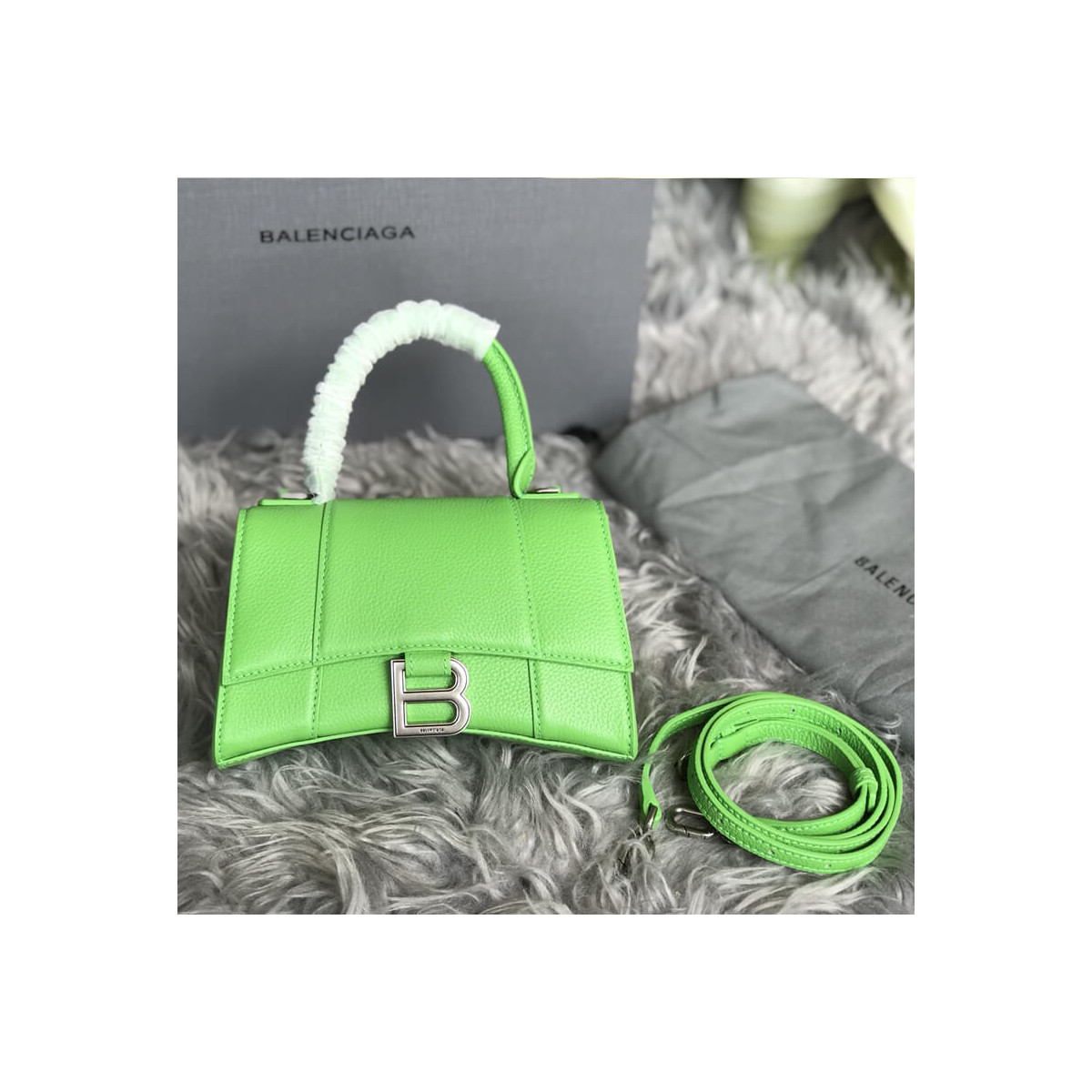 Balenciaga Hourglass XS Textured-Leather Tote