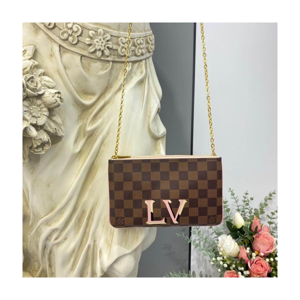 Louis Vuitton Damier Ebene Double Zip Pochette N60254