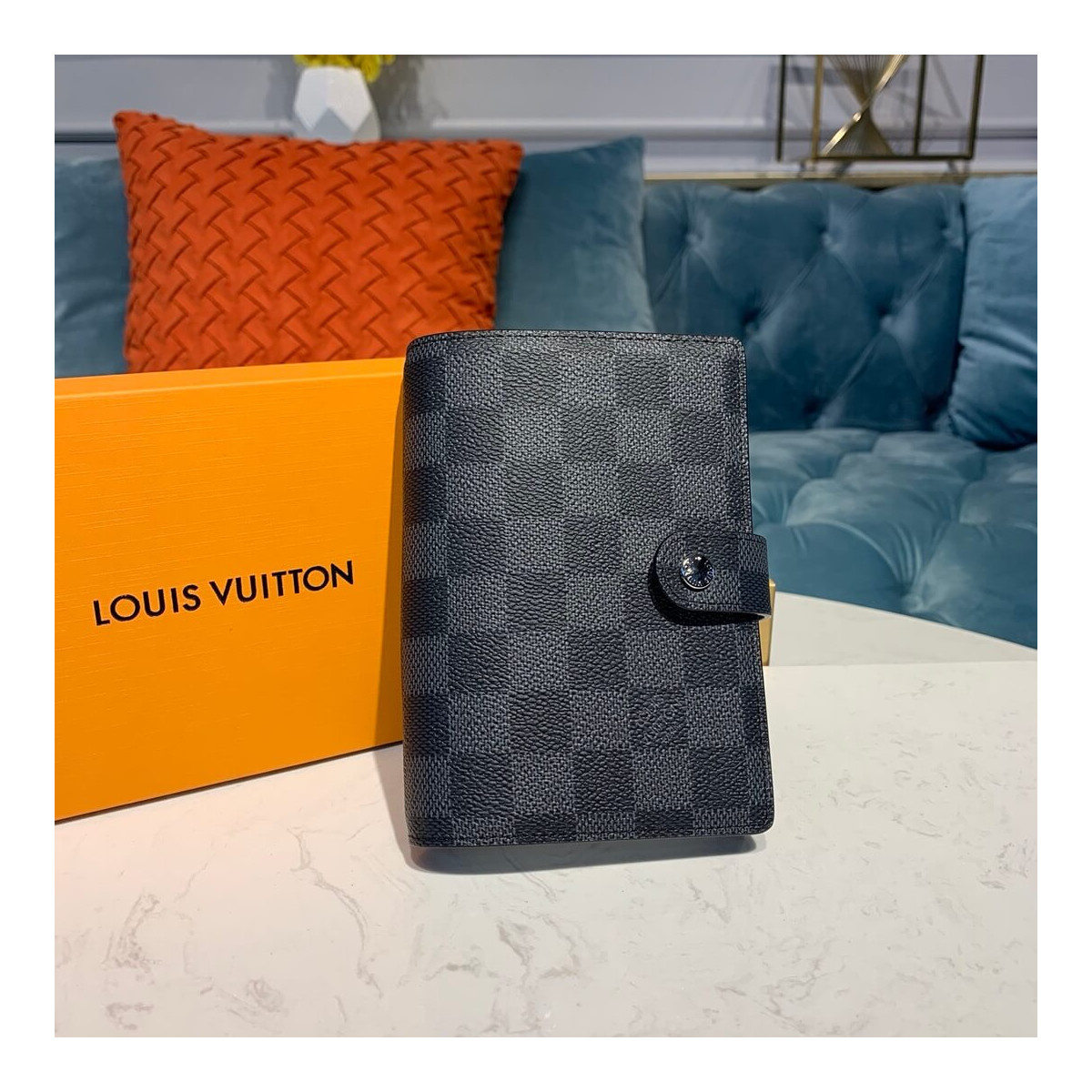 Louis Vuitton Damier Graphite Small Ring Agenda Cover R20005