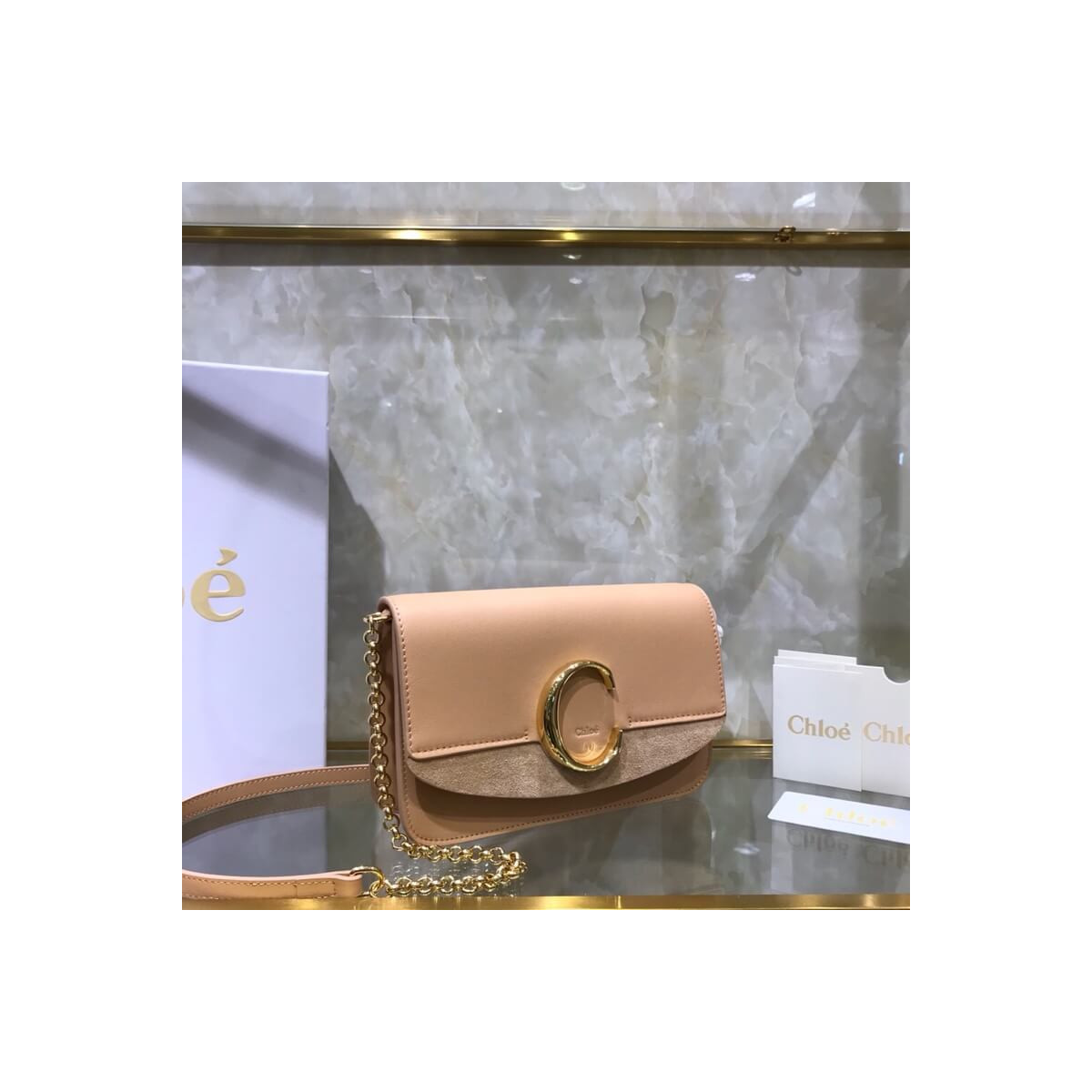 Chloe C Clutch With Chain S1159