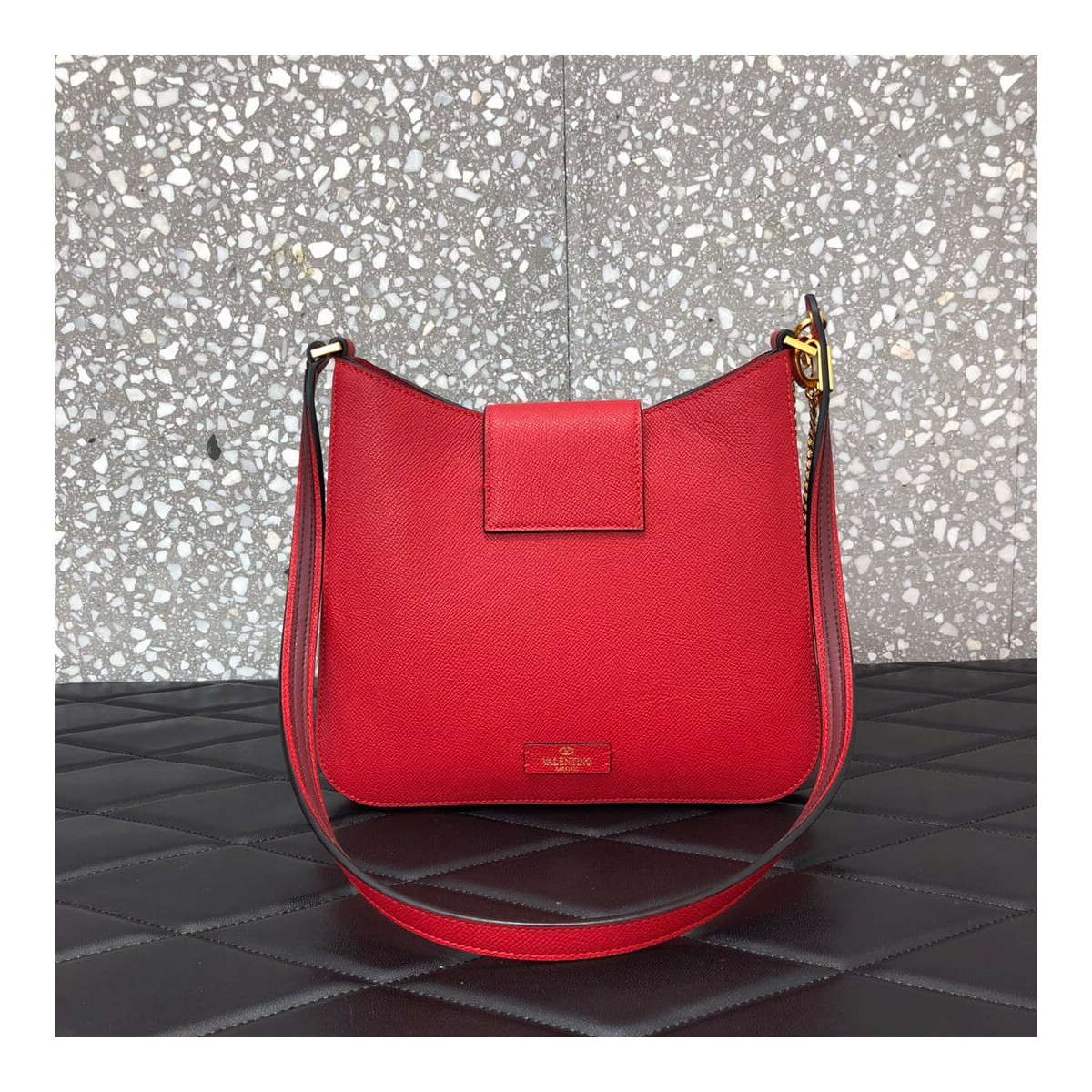 Valentino V-Sling Small Grained-Leather Shoulder Bag 0017