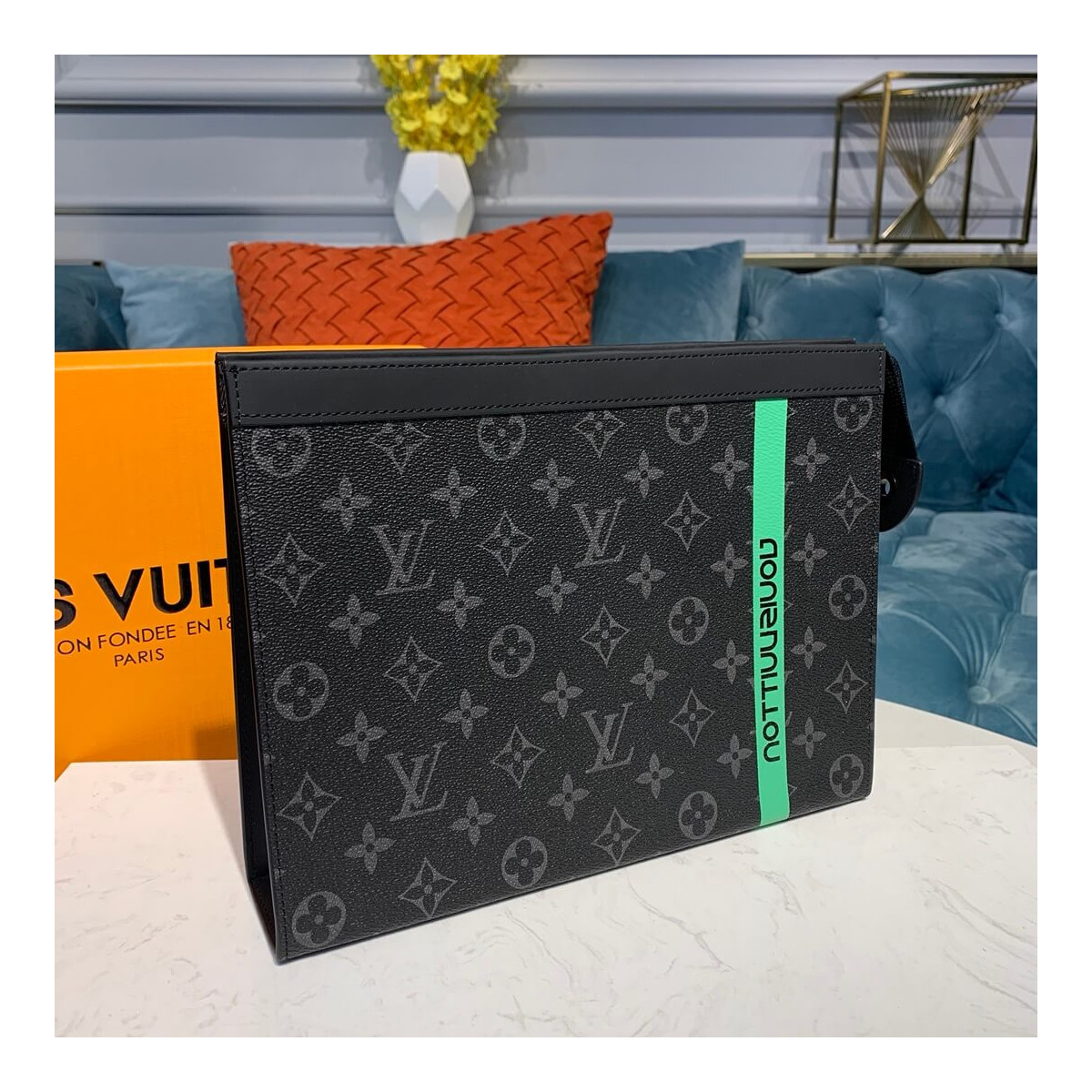 Louis Vuitton Monogram Eclipse Pochette Voyage MM M61692E