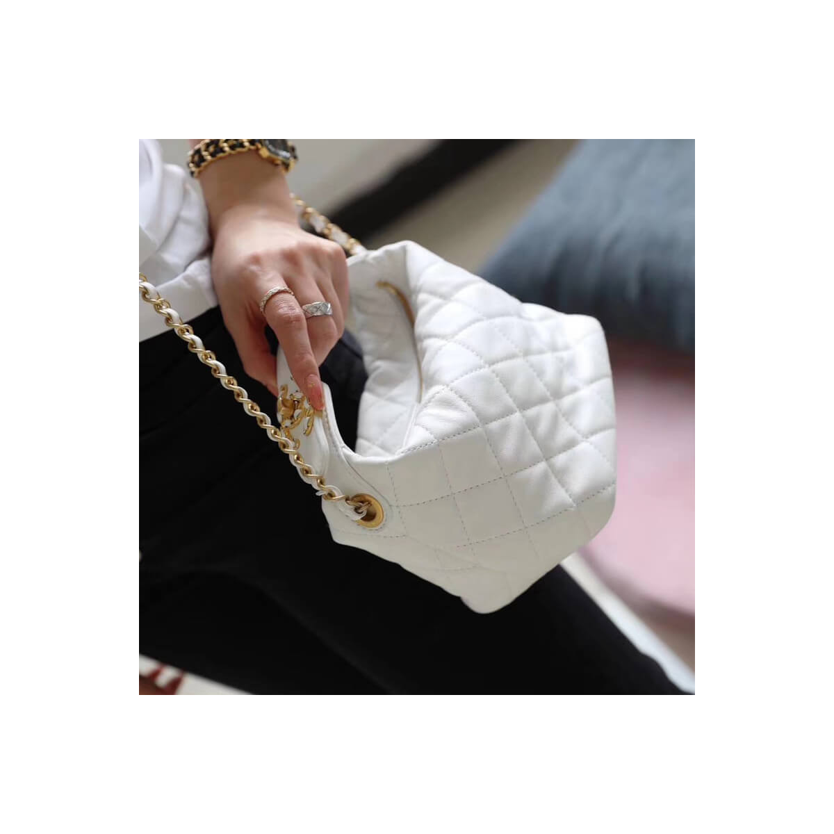 Chanel Small Lambskin Hobo Bag AS1745