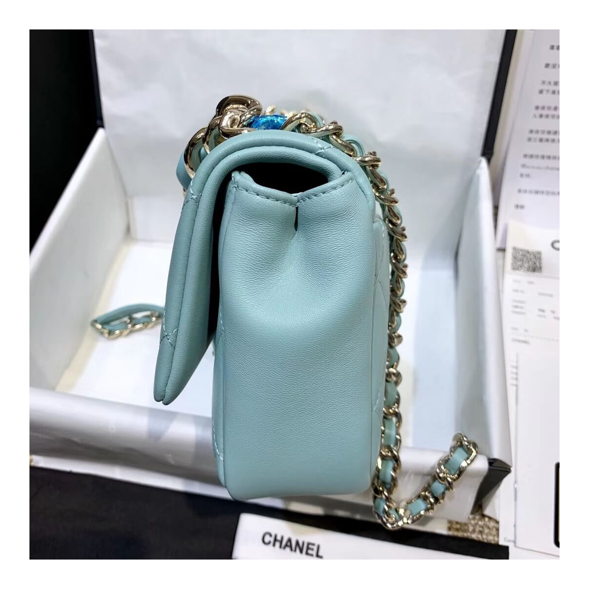 Chanel Flap Bag With Large Bi-Color Chain AS1353