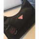 Prada Re-Edition 2000 Nylon Hobo Bag 1NE515 Black with Red Logo