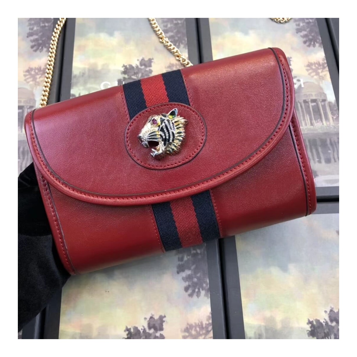 Gucci Smooth Leather Rajah Mini Bag 573797