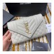 Saint Laurent Grain Leather Envelope Small Bag 526286 White