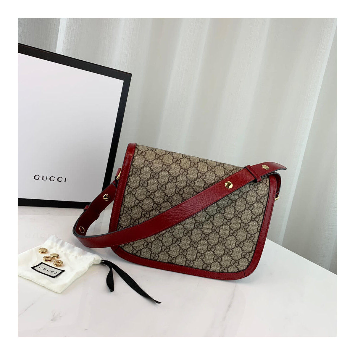 Gucci 1955 Horsebit GG Supreme Shoulder Bag 602204