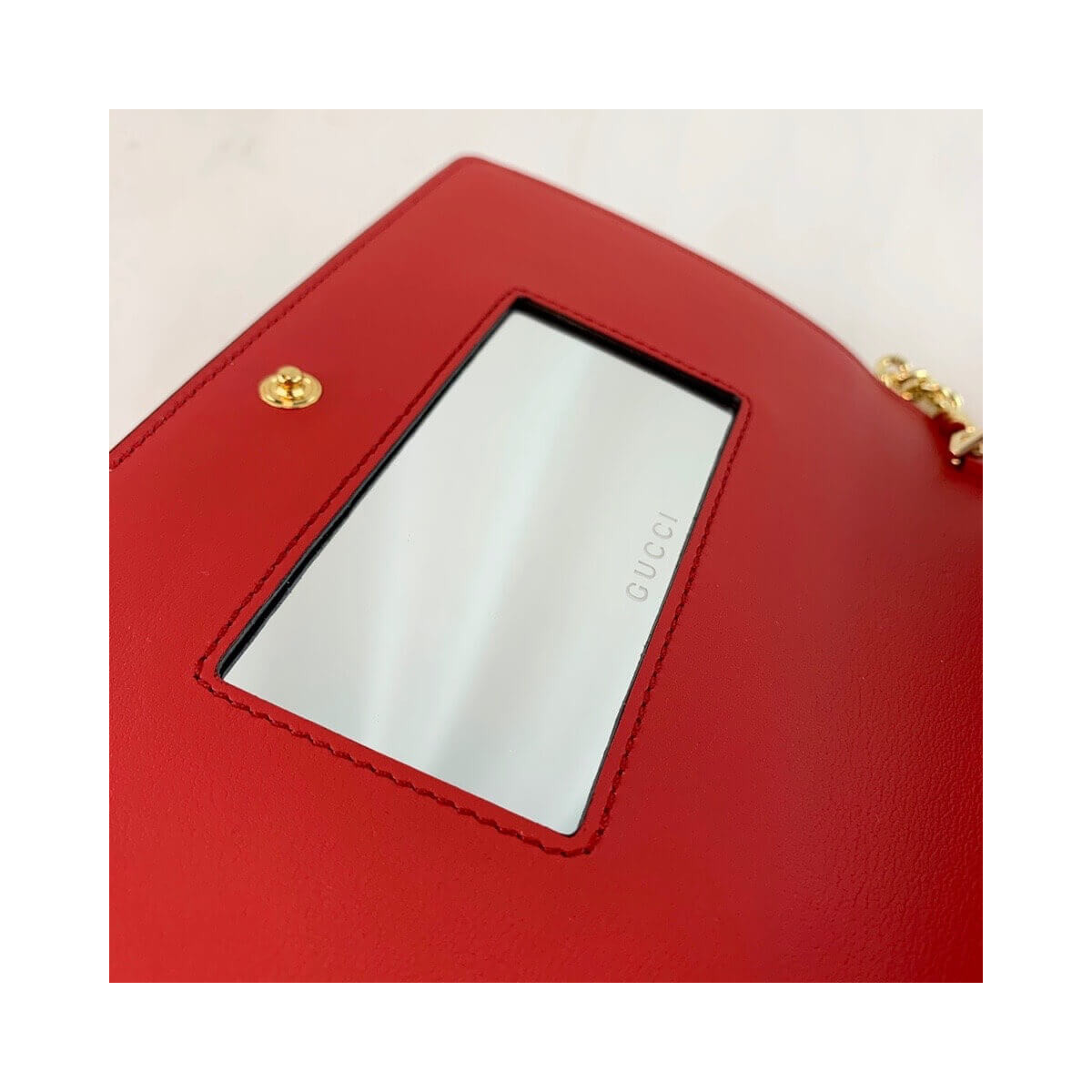 Gucci GG Apple Print Chain Card Case Wallet 634275