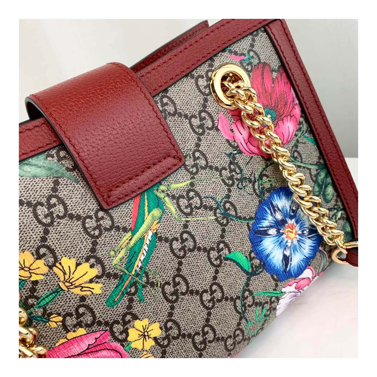 Gucci Padlock GG Flora Small Shoulder Bag 498156