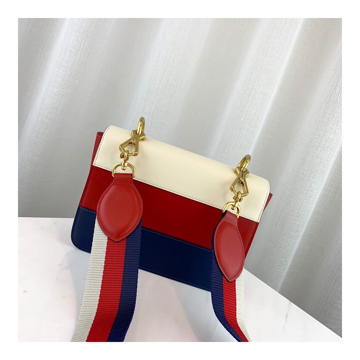 Gucci Queen Margaret Shoulder Bag 476542 Blue/Red/White