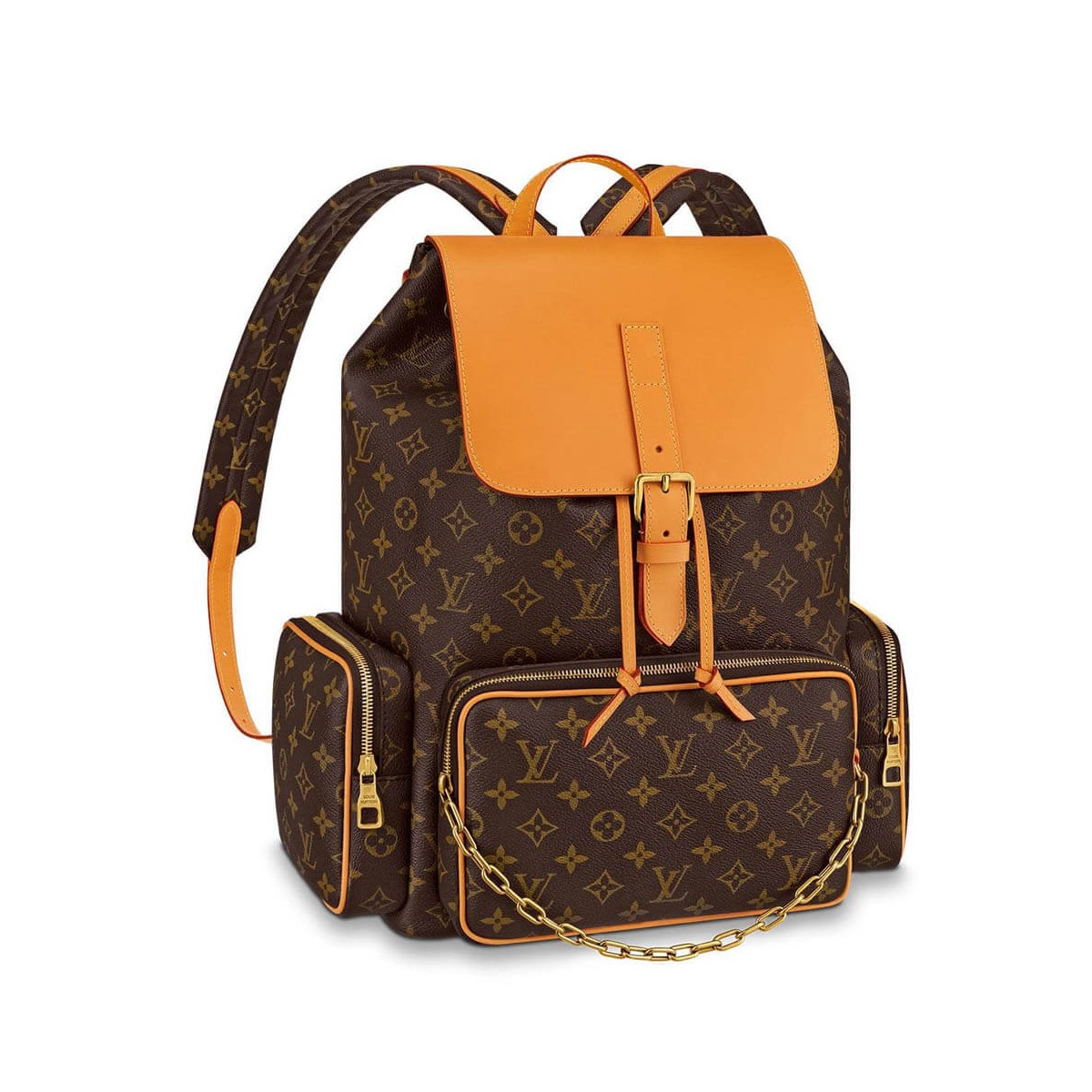 Louis Vuitton Monogram Coated Canvas Backpack Trio M44658