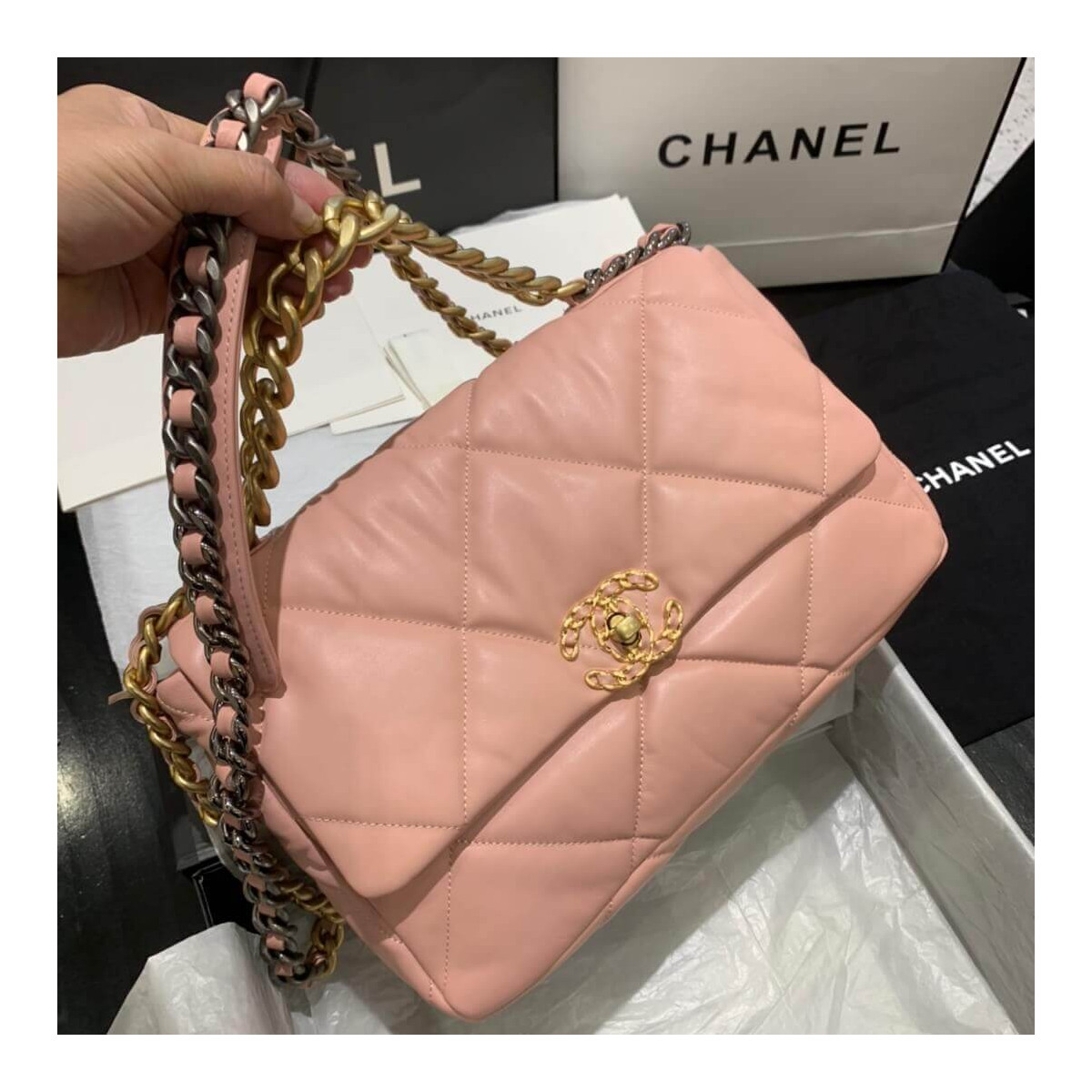 Chanel 19 Large Lambskin Flap Bag AS1161