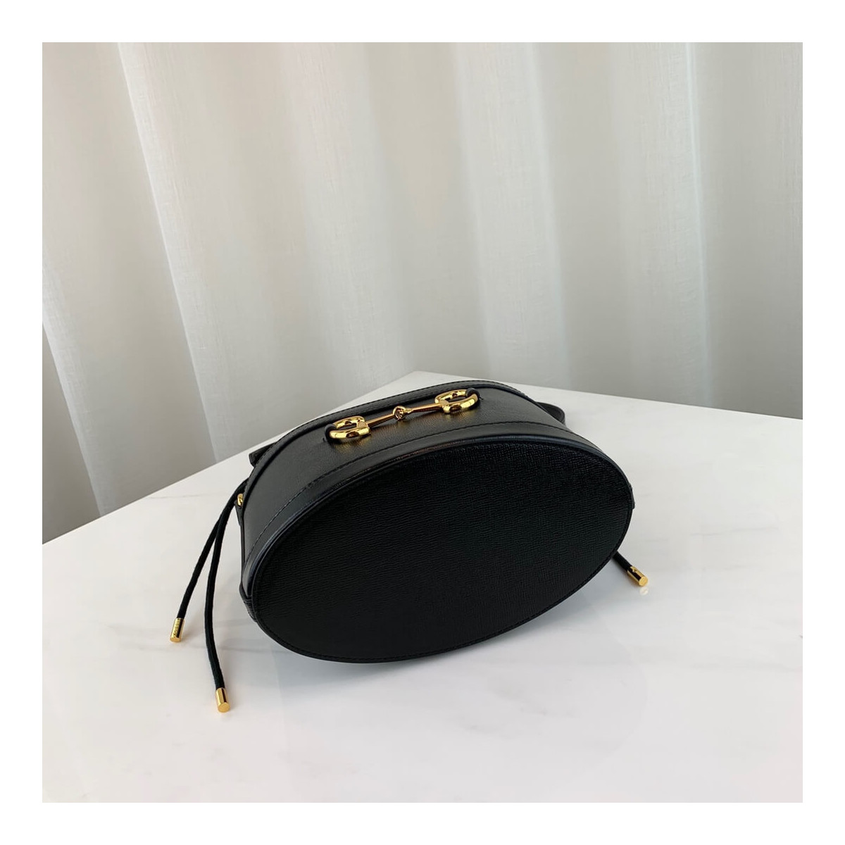 Gucci 1955 Horsebit Bucket Bag 602118 Black/Butter