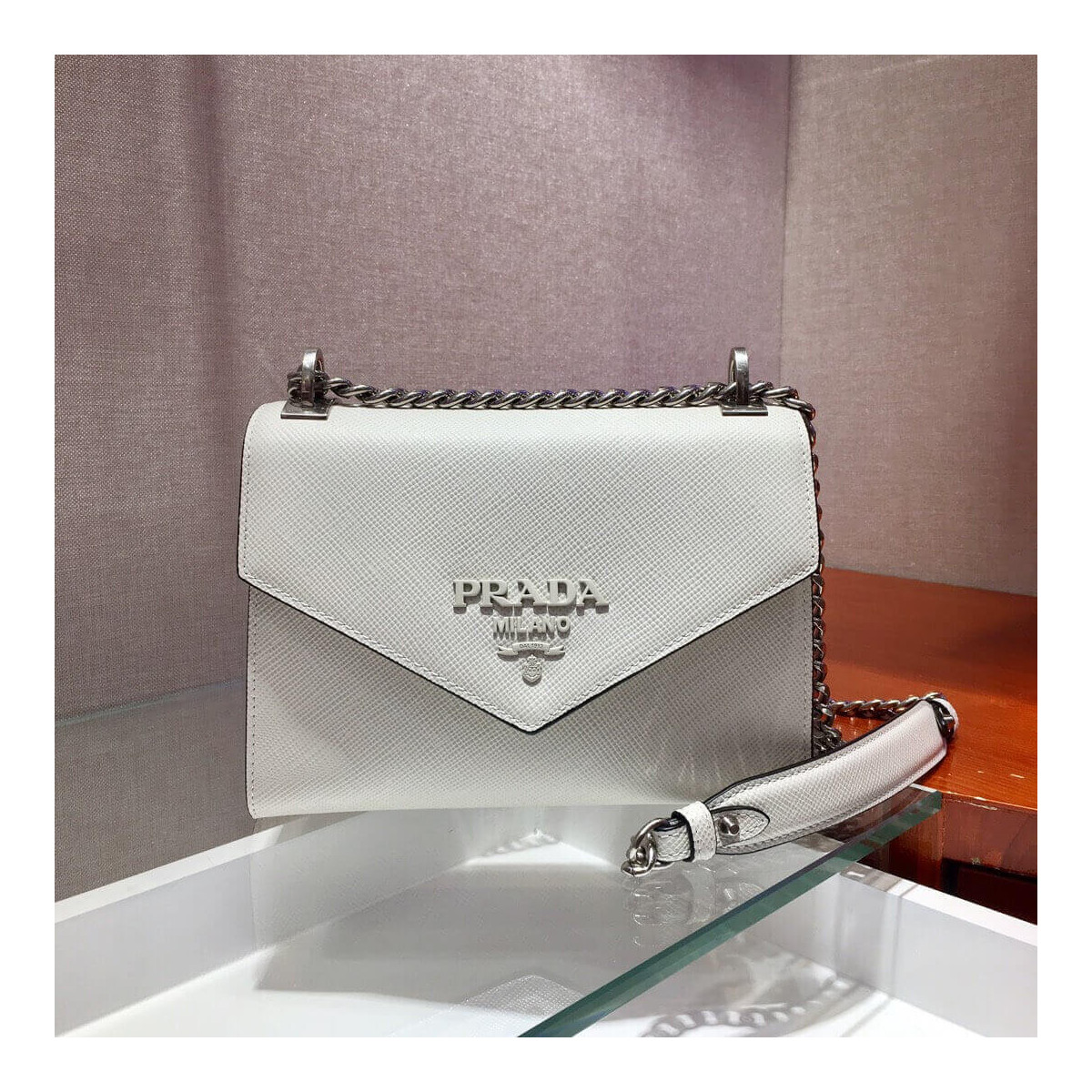 Prada Saffiano Leather Monochrome Bag 1BD127