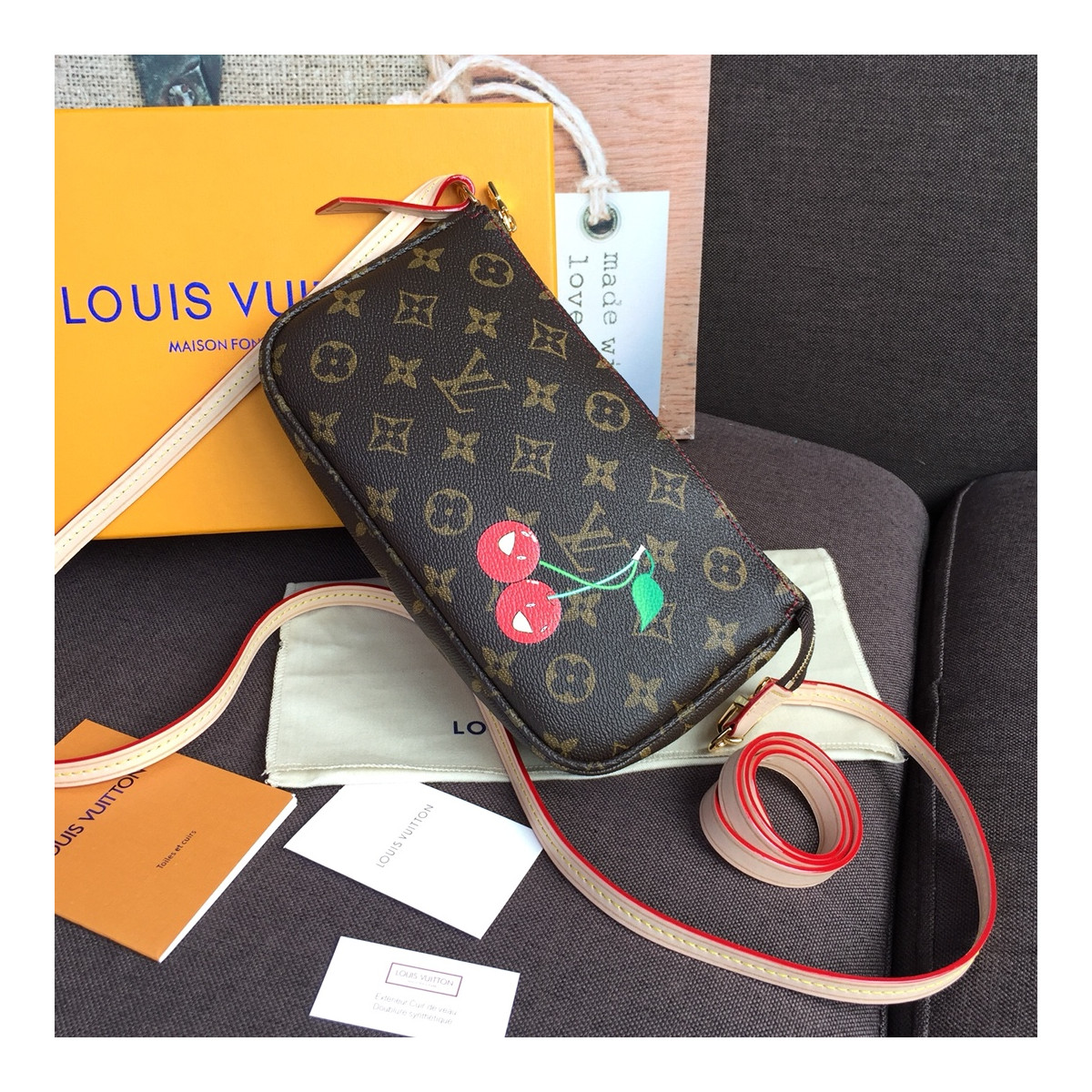 Louis Vuitton Monogram Cherry Pochette Accessoires M95008