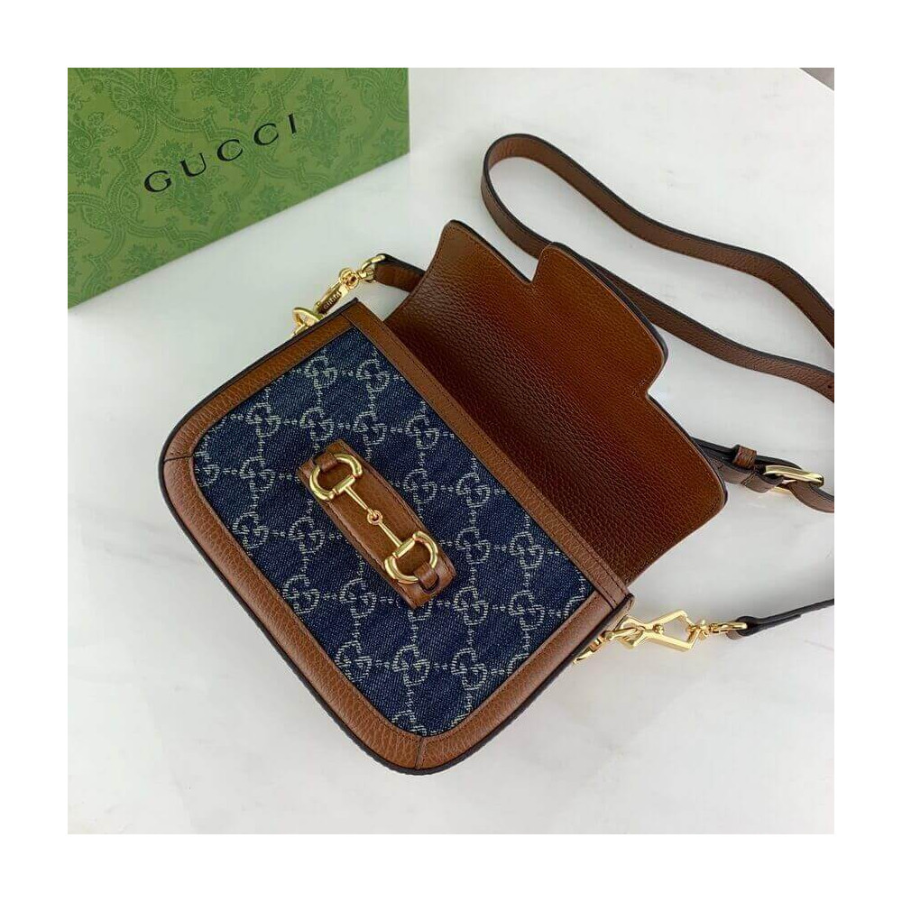 Gucci Horsebit 1955 Denim Mini Bag 658574