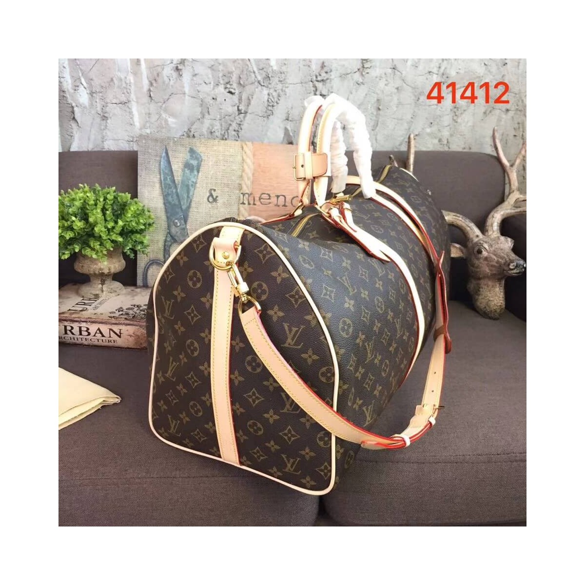 Louis Vuitton Monogram Canvas Keepall Bandouliere 55cm M41412