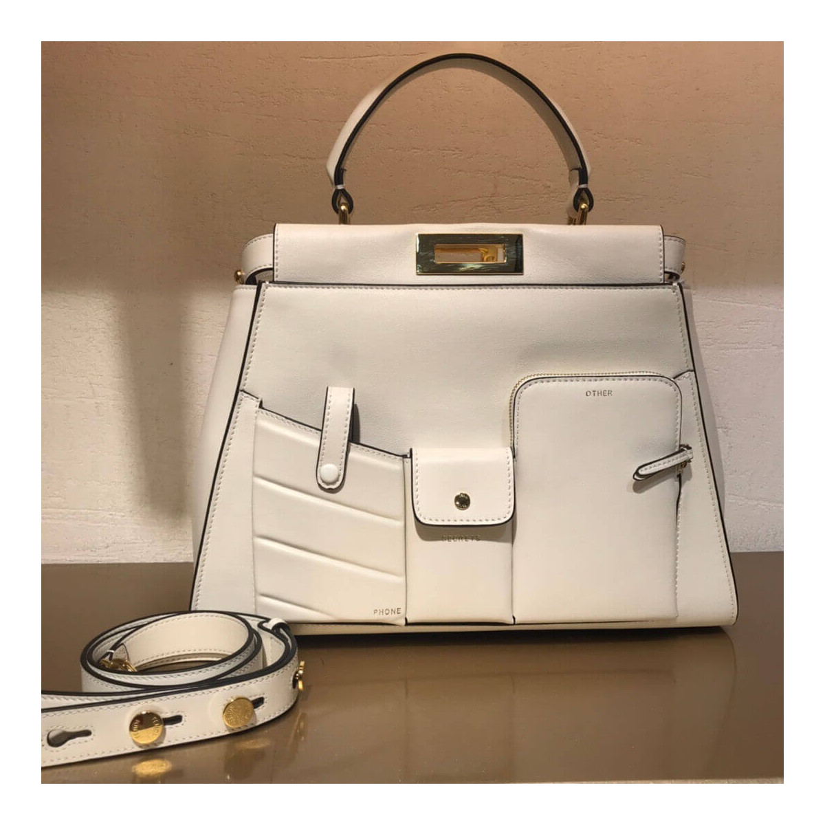 Fendi Peekaboo Iconic Medium Pocket Bag 8BN312