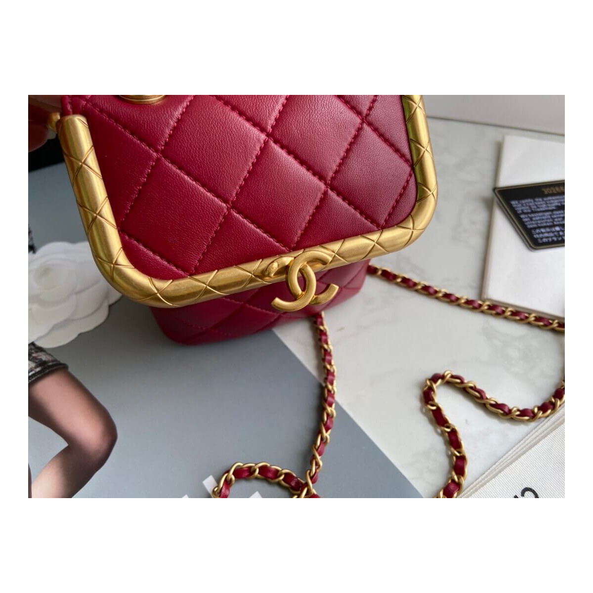 Chanel Small Lambskin Kiss-Lock Bag AS1885