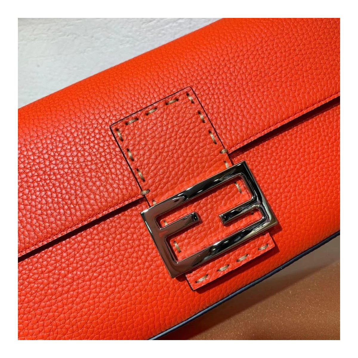 Fendi Grained Calfskin Baguette Bag 8BR600