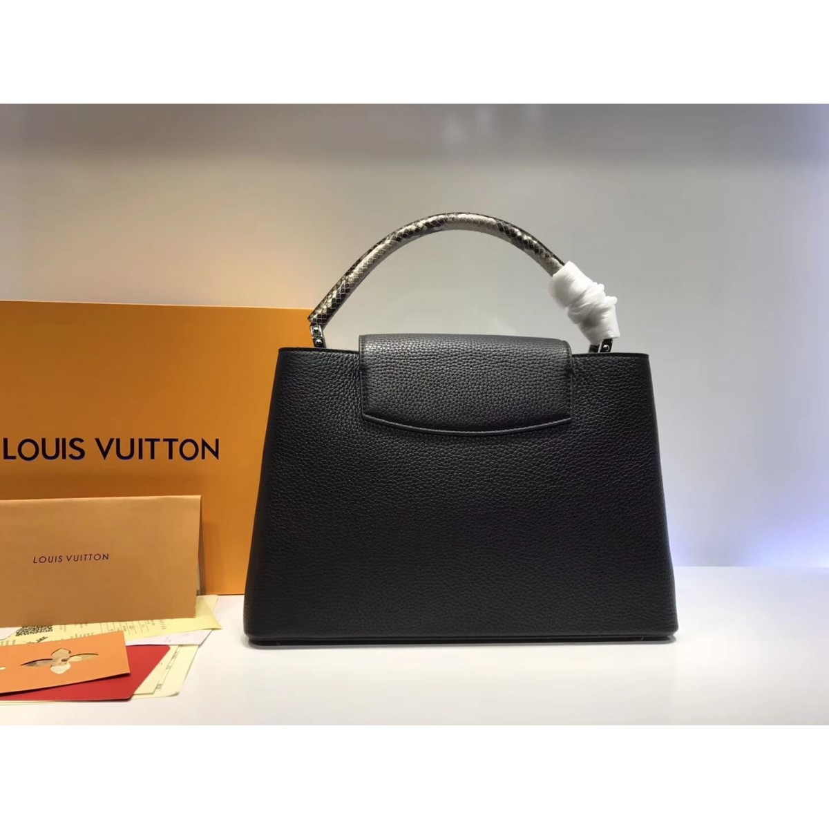 Louis Vuitton Taurillon Leather And Python Capucines MM N91711