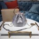 Bvlgari Serpenti Forever Bucket Bag 18cm in Karung Skin 289281 White