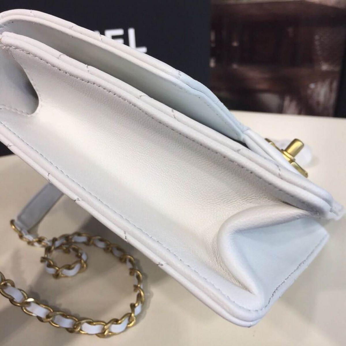 Chanel Pearl Chain Flap Bag  AS0585