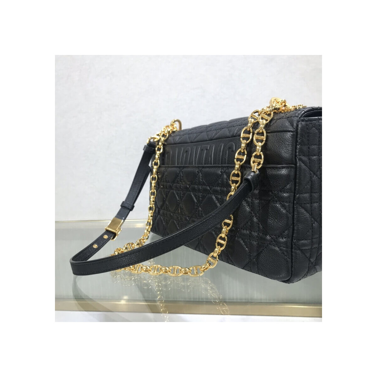 Dior Large Caro Bag Black Supple Cannage Calfskin M9243