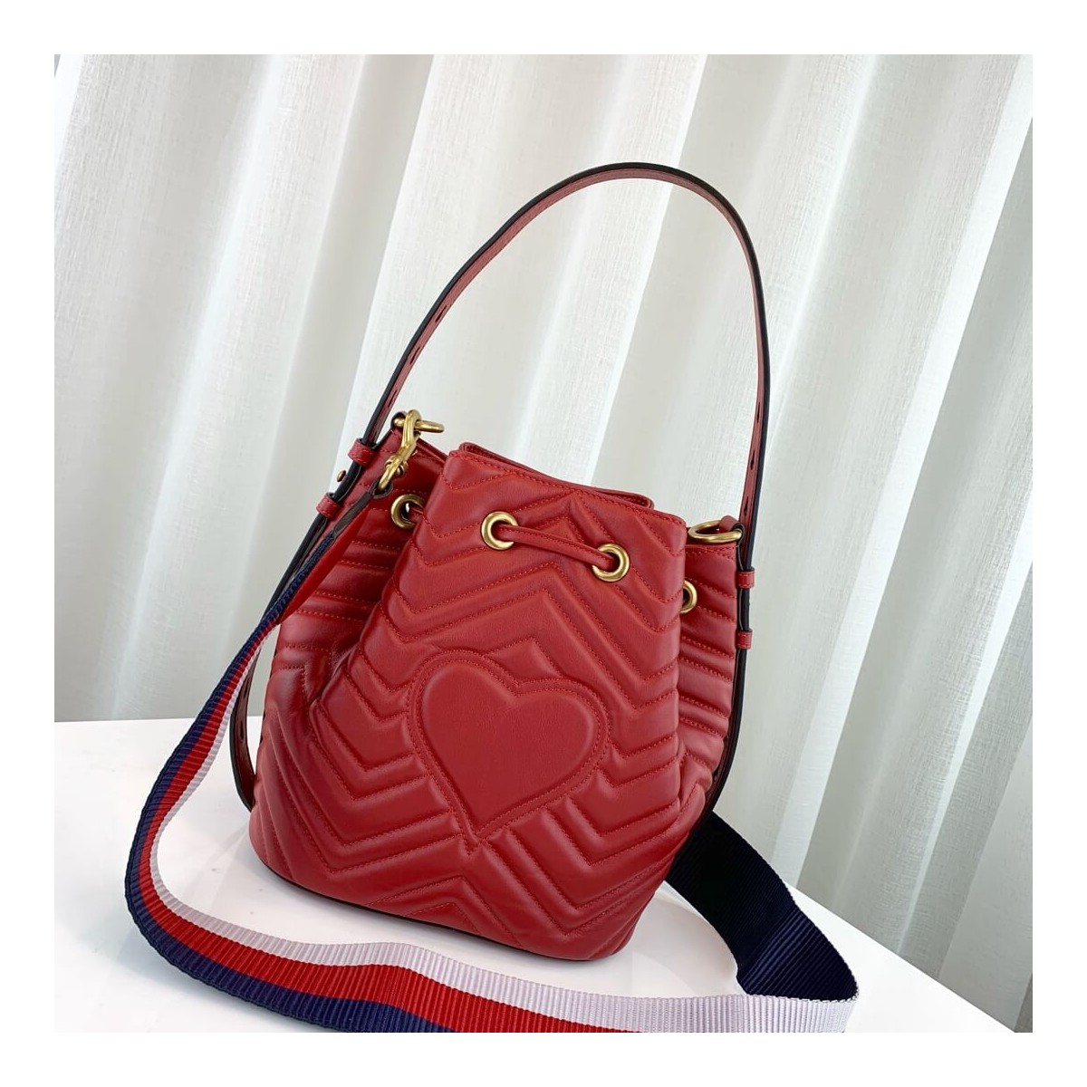 Gucci GG Marmont Quilted Leather Bucket Bag 476674