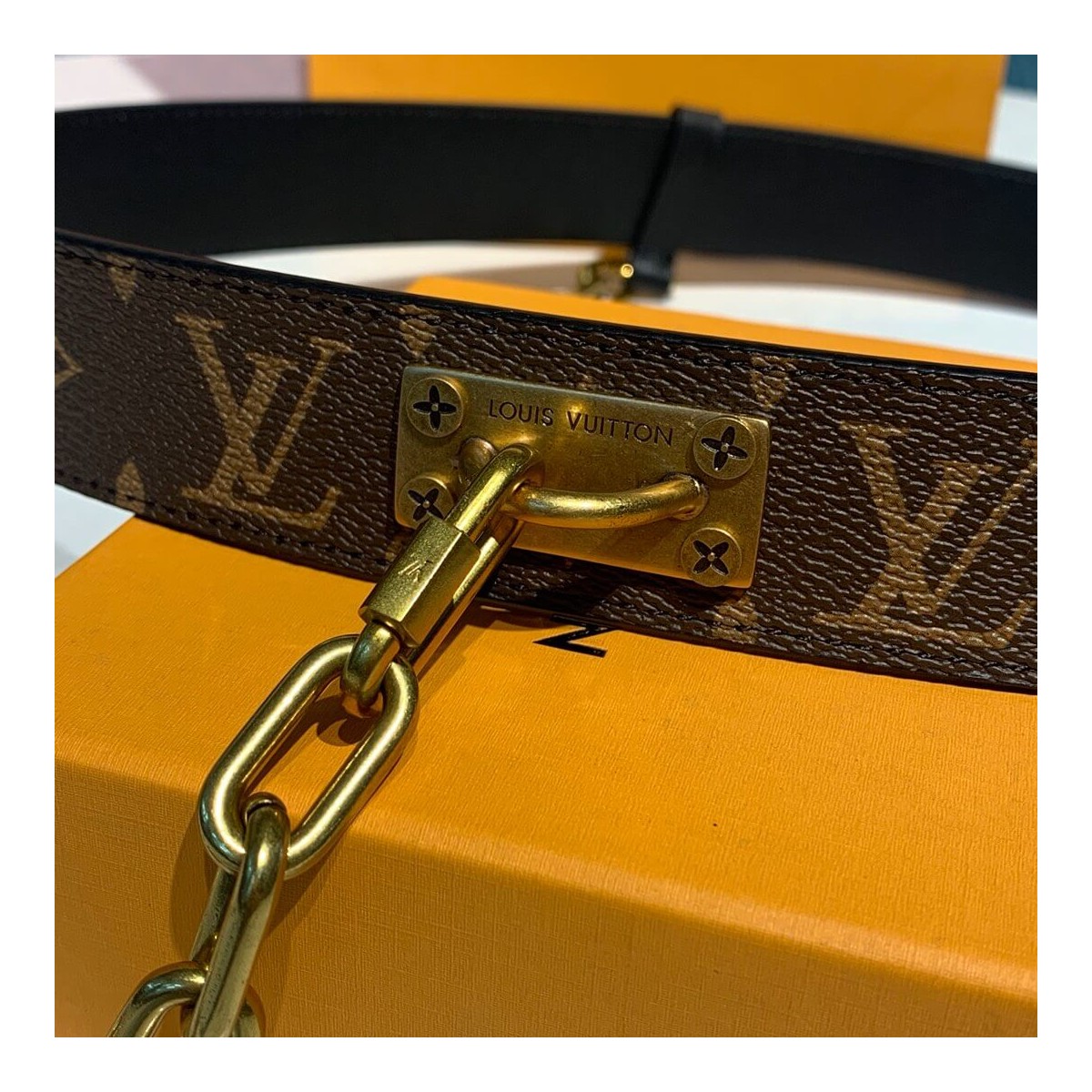 Louis Vuitton Signature Chain 35mm Belt M0180T