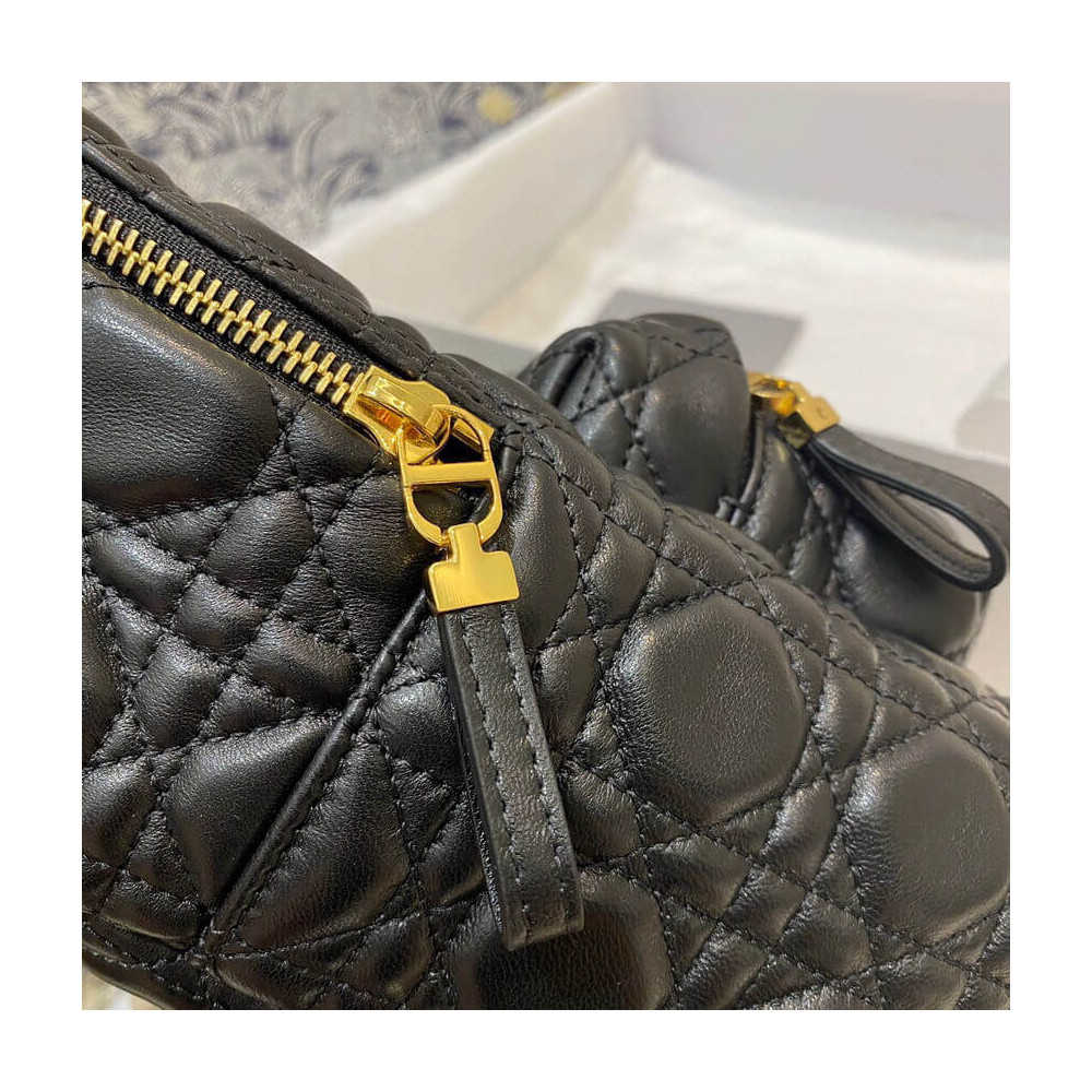 Christian Dior Black Cannage Lambskin Small Backpack M9221